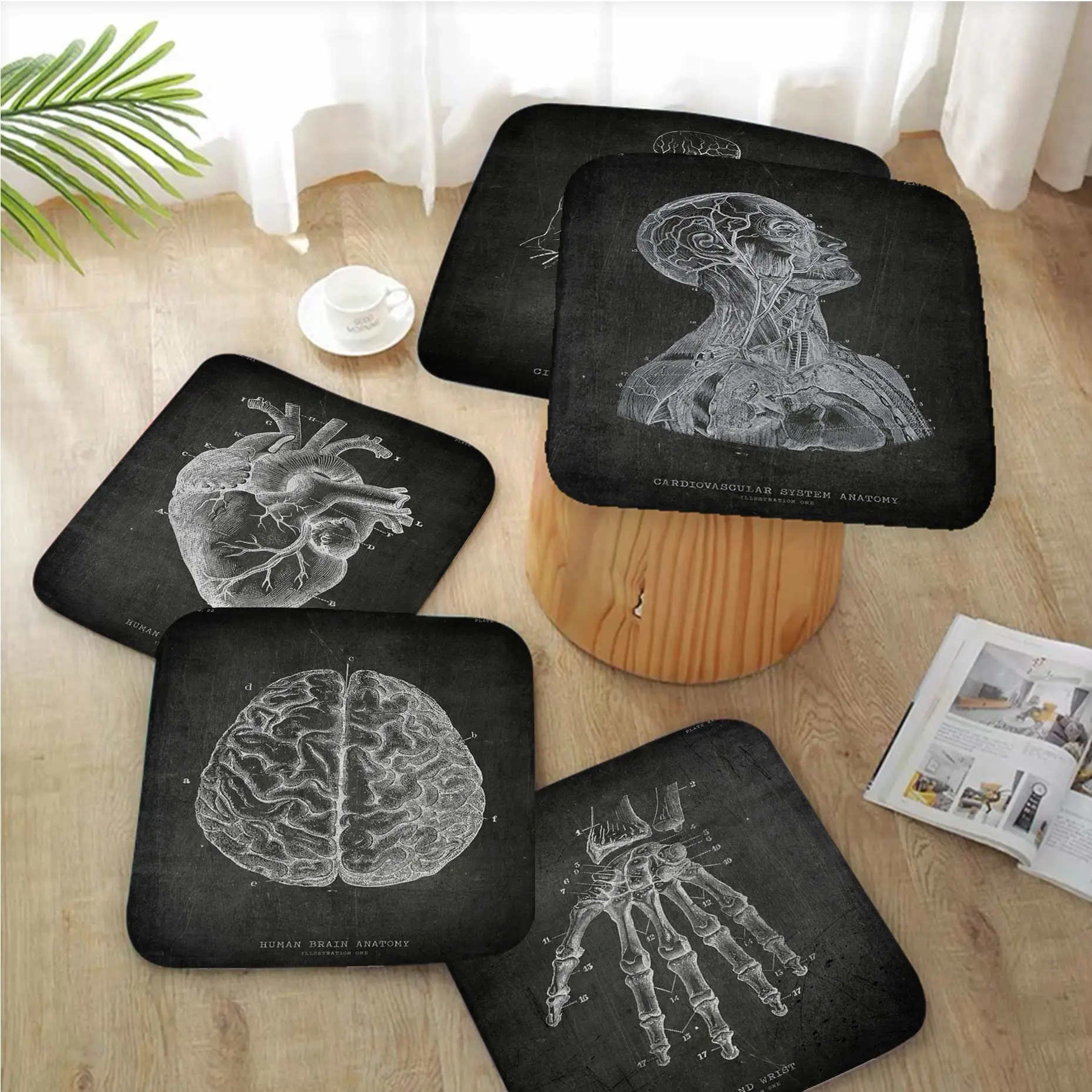 Anatomical Skeleton Decorative Chair Cushion Soft Office Car Seat Comfort Breathable 45x45cm Chair Cushions