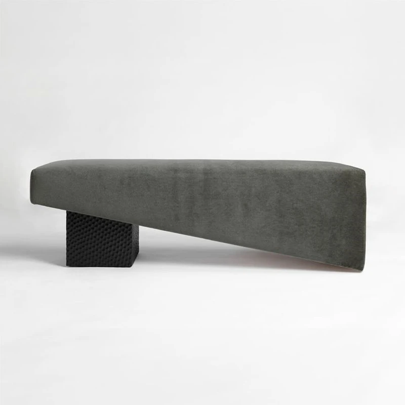 

kh-Nordic Modern End-of-Bed Shoe-Changing Bench Sofa-Linen Fabric Soft Assembled Wood for Apartment Villa Hotel Entry Bedrooms*