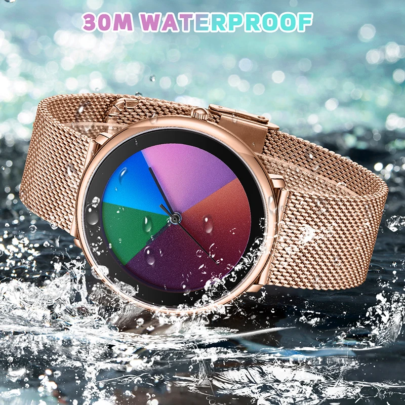 LIGE Fashion Unique Color Game Dial Quartz Watch Women Simple Rose Gold Ultra Thin Mesh Ladies Waterproof Watches Montre Femme