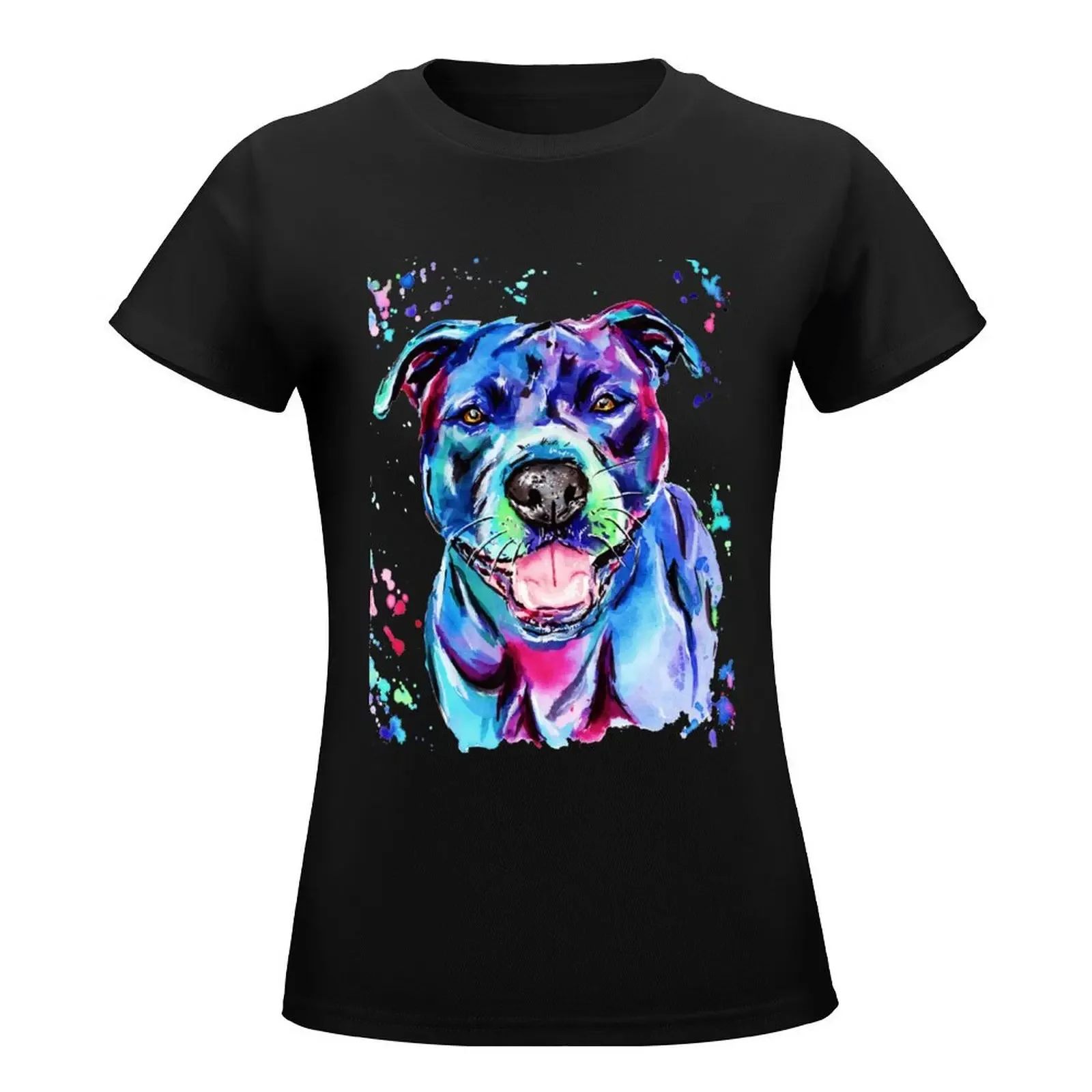 Watercolour Staffy T-Shirt cute clothes kawaii clothes t-shirts for Women cotton