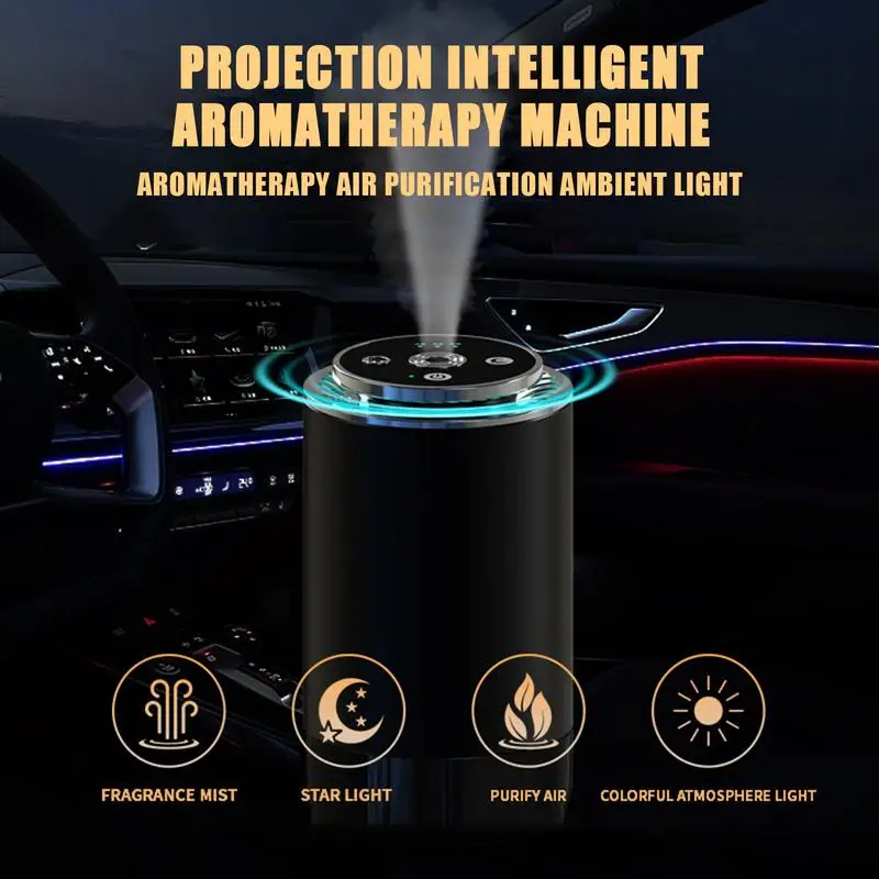 Smart Car Air Freshener Smart Projector Aromatherapy Air Freshener Long-Lasting Scent Odor Eliminator Oil Diffuser With