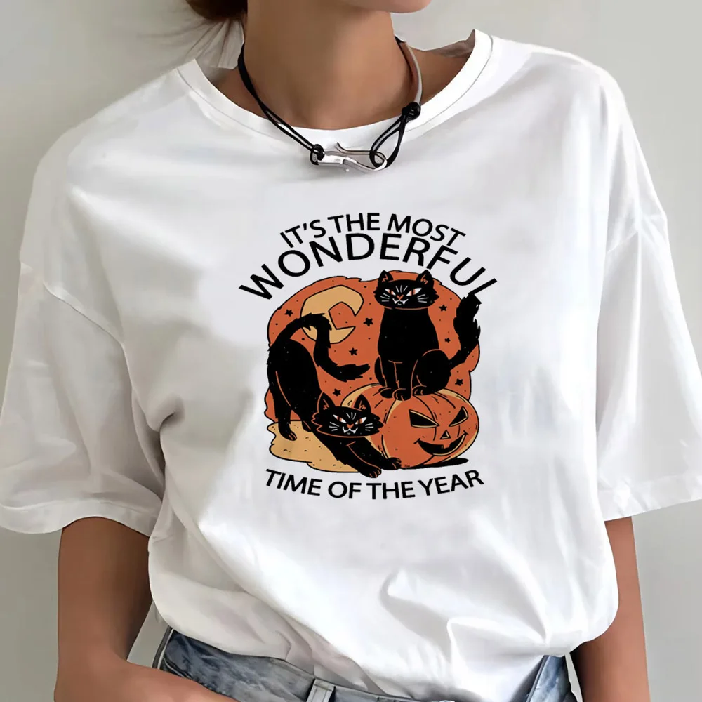 Halloween Witch t-shirt 80s hip hop Colorful Comfortable top tees korean clothes harajuku women Psychedelic Breathable image 2