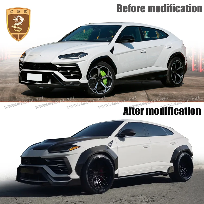 Auto Bumper For Lamborghini URUS 2017 Modfied Vors Style Dry Carbon Fiber Front Bumper Bottom Splitter Air Intake Replacements