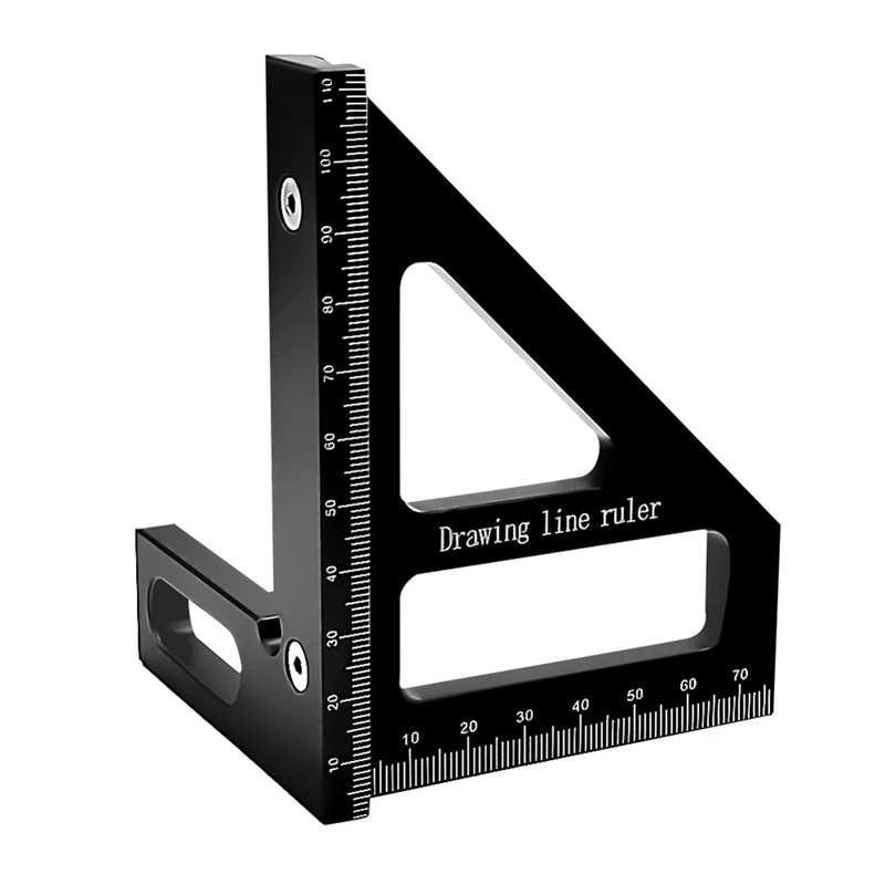 

45/90 Degree Aluminum Woodworking Square Protractor,Multi-Angle Miter Ruler,High Precision Layout Measuring Tool