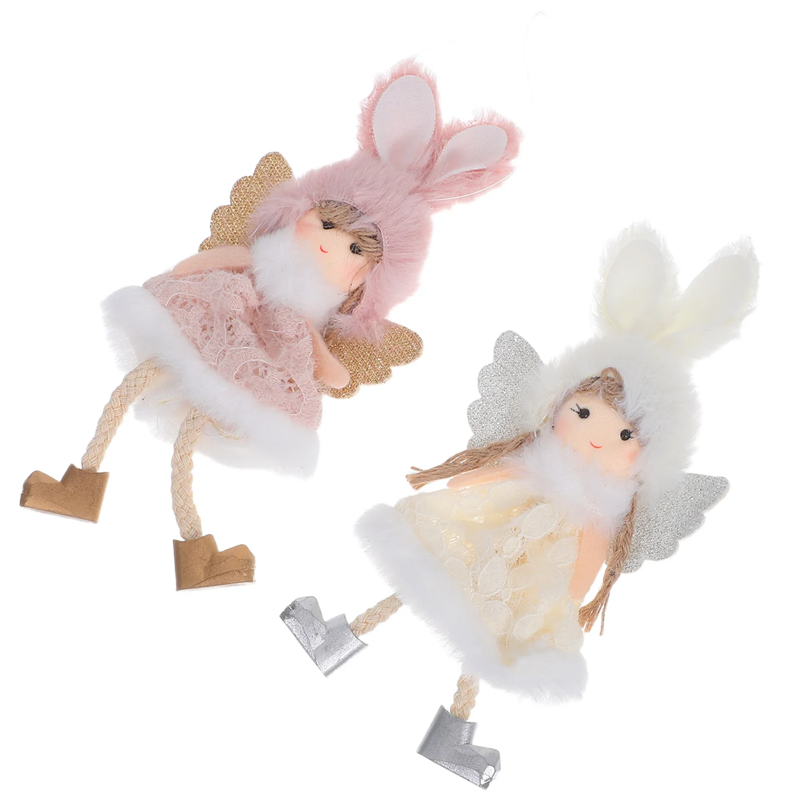 

2Pcs Christmas Angel Tree Ornament Elegant Hanging Decoration for Holiday Wall Decor Festive Home Display Lovely Keepsake Gift