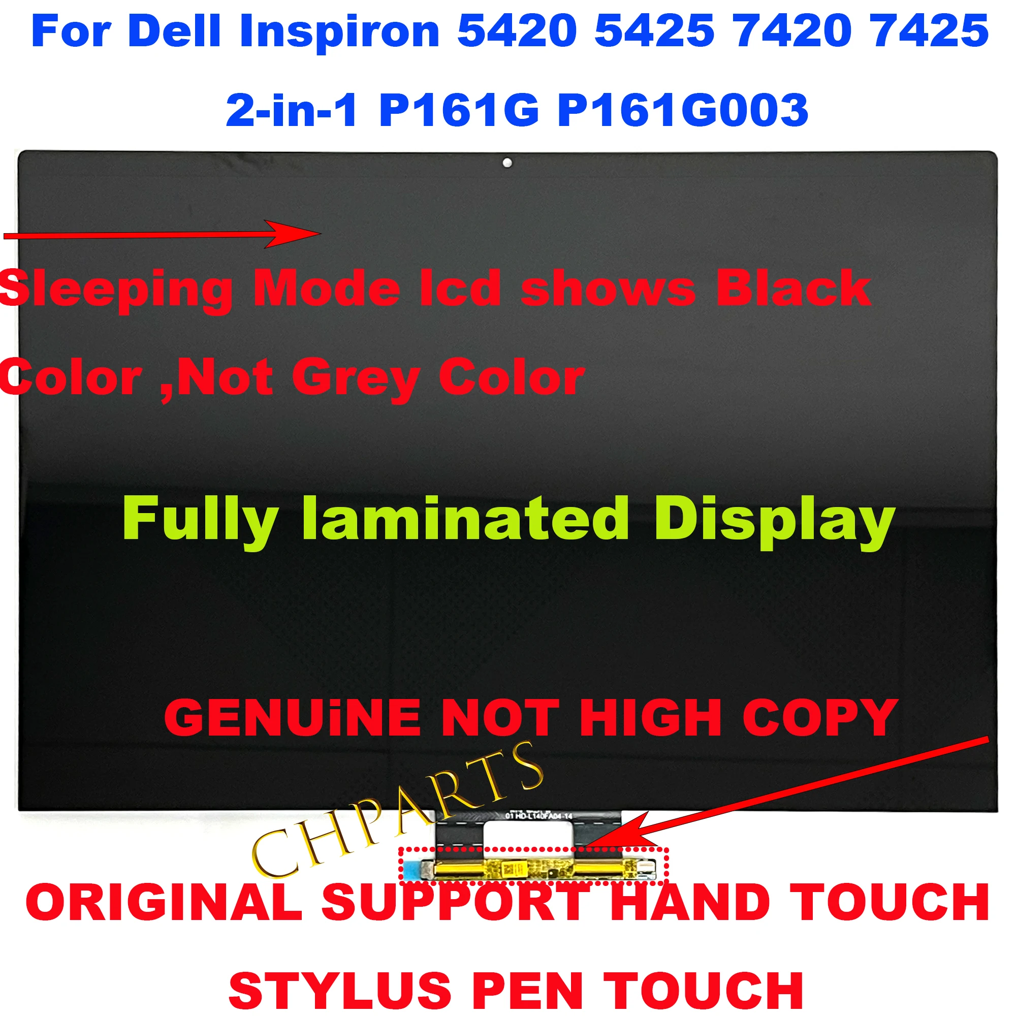 Imagem -02 - Fhd Mais para Dell Inspiron 7425 2-em1 P161g P161g003 Lcd Montagem de Substituição da Tela de Toque sem Moldura Display 14