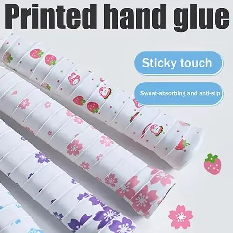 

1 шт., лента для тенниса и бадминтона с принтом сакуры — впитывающая пот, амортизирующая, самоклеящаяся, нескользящая, износостойкая для Spor