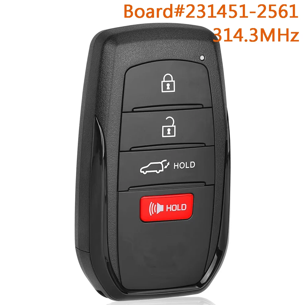 

231451-2561 для Toyota Corolla Cross 2022 2023 2024 2025: Умный дистанционный ключ-брелок для открывания багажника, 314.3 МГц, 4 кнопки