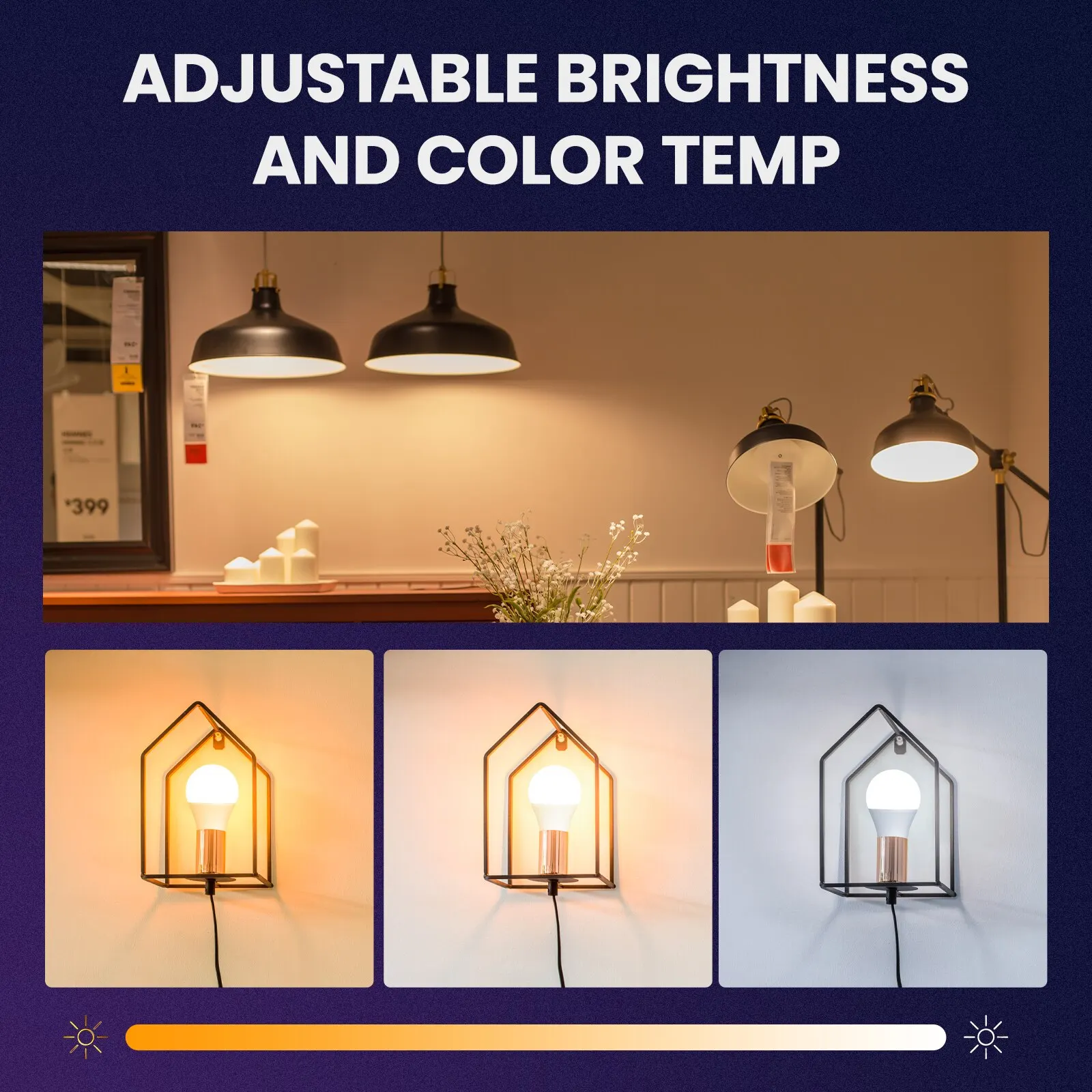 MOES Smart Bluetooth Led Bulb Dimmable Light 9W E27 Color Adjustable Dimmer Works With Alexa