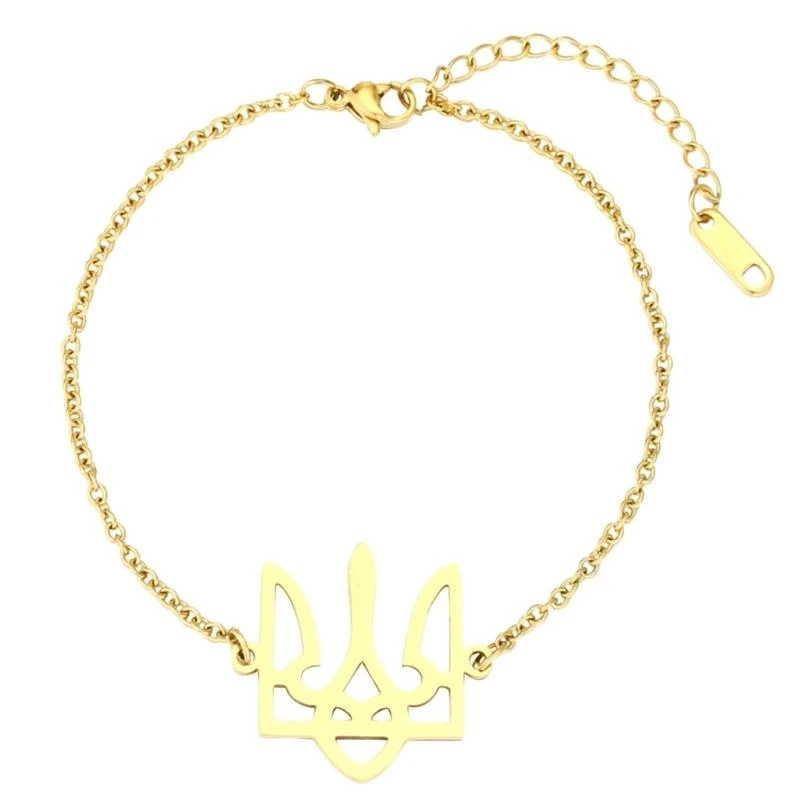 Unique Ukraine Charm Bracelet Jewelry for Couple Stainless Steel Chain Wristband Party