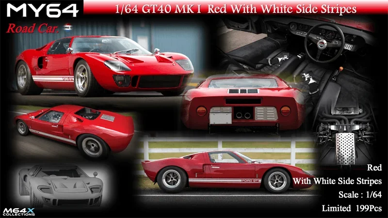 MY64 1:64 GT40 MKI Coche modelo de resina