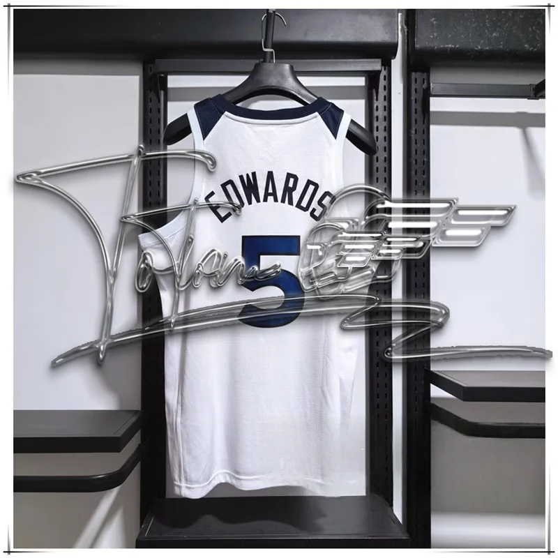 أنتوني إدواردز رقم 5 رجل إمرأة ثلاثية الأبعاد مطبوعة Timberwolves أكمام البيسبول جيرسي الرياضة مروحة الخامس الرقبة تنفس مروحة الملابس #4