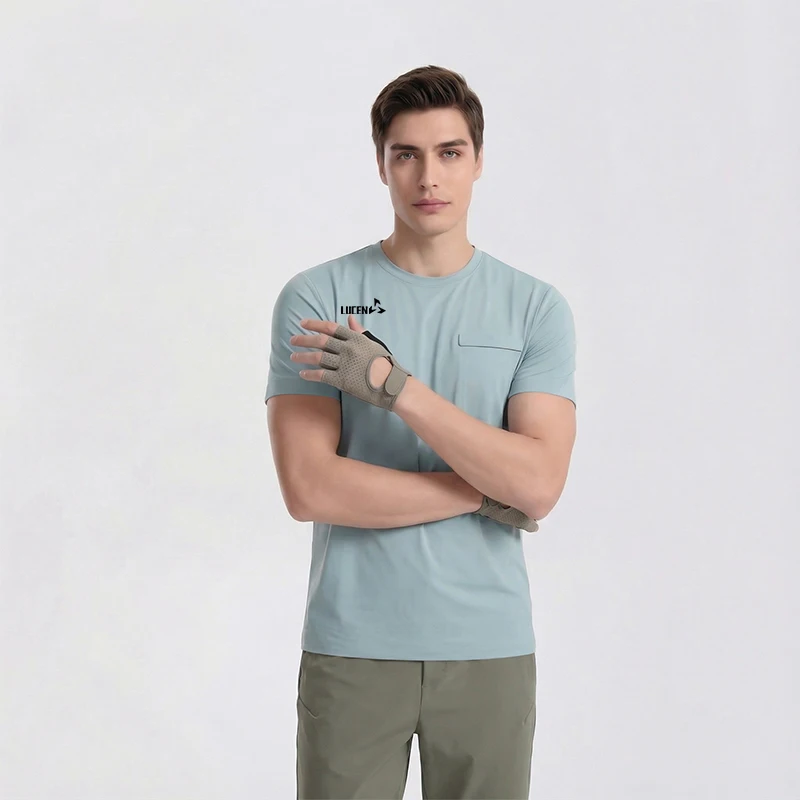 

LUCEN Men's new summer high-quality outdoor sports quick-drying T-shirt for running fitness breathable short-sleeved shirt Tops