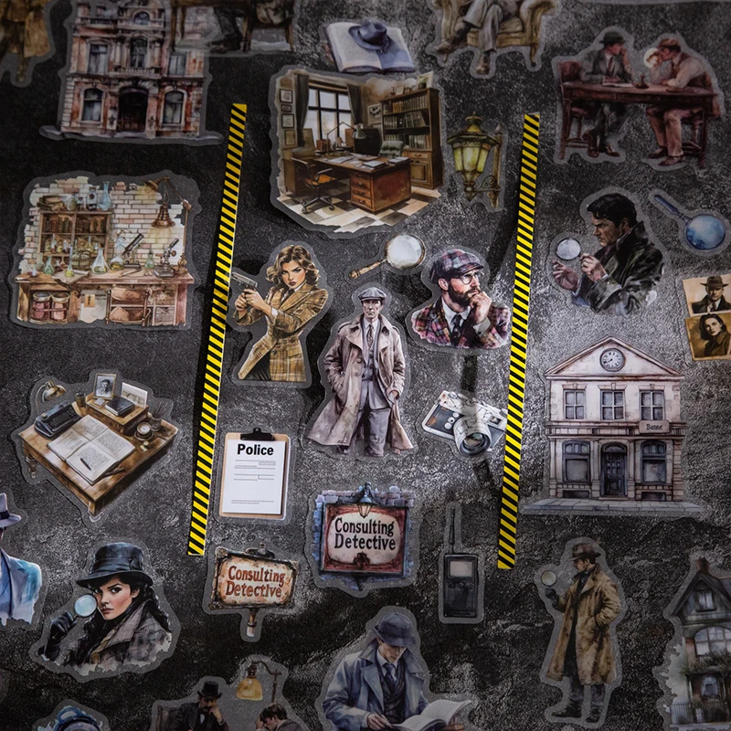 بطاقة عاشق 15 قطعة [سلسلة مجلة شيرلوك هولمز] أنماط مفصلة للمحقق شهم ملصقات ديكور لسكرابوكينغ