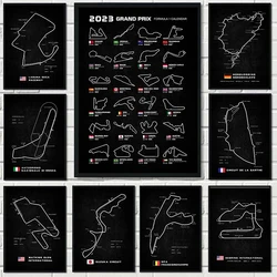 Modern World Racing Circuits Posters Nurburgring Sarthe Nordschleife Canvas Painting Print Wall Art Picture Room Garage Decor