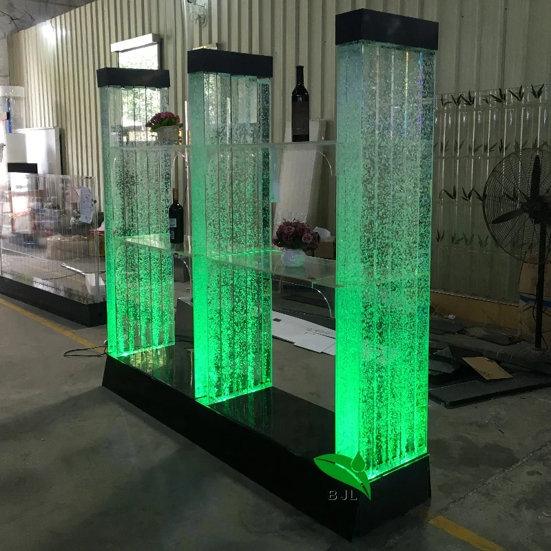 Customization.LED Color Changing Glow Furniture Acrylic Bubble Bar Wine Display Cabinet