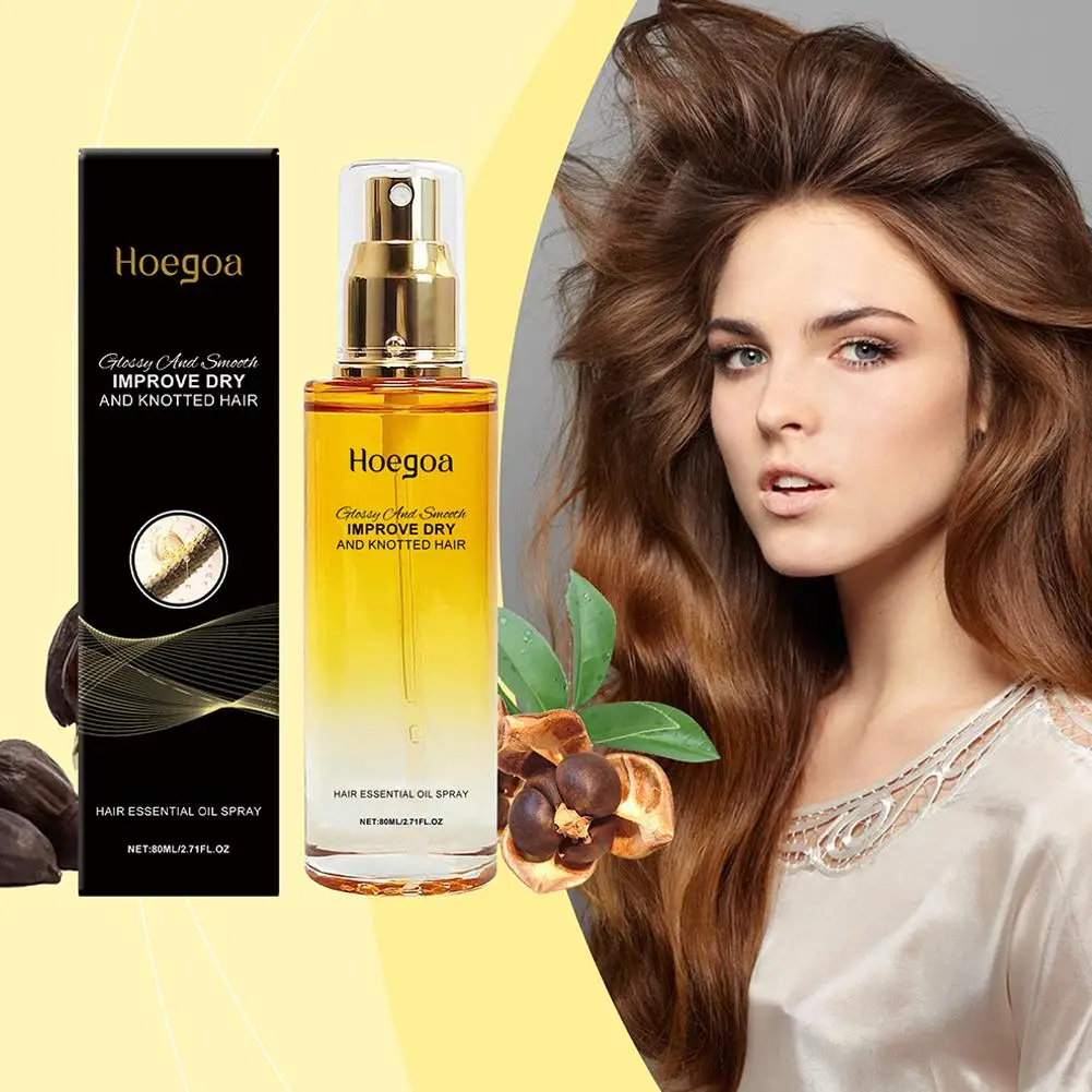 مصل إصلاح الشعر مع واقي للحرارة، زيت تنعيم للتحكم في التجعد لمنع أطراف الانقسام اللامع، مغذي للشعر الجاف Q3J1