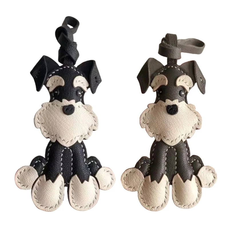 

Schnauzer Keychain Unique Schnauzer Designs Leather Key Chain Hand Sewn Stylish Key Chain Ornament