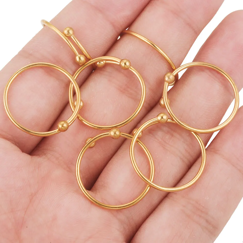 5pcs Stainless Steel Open Adjustable Ring Set