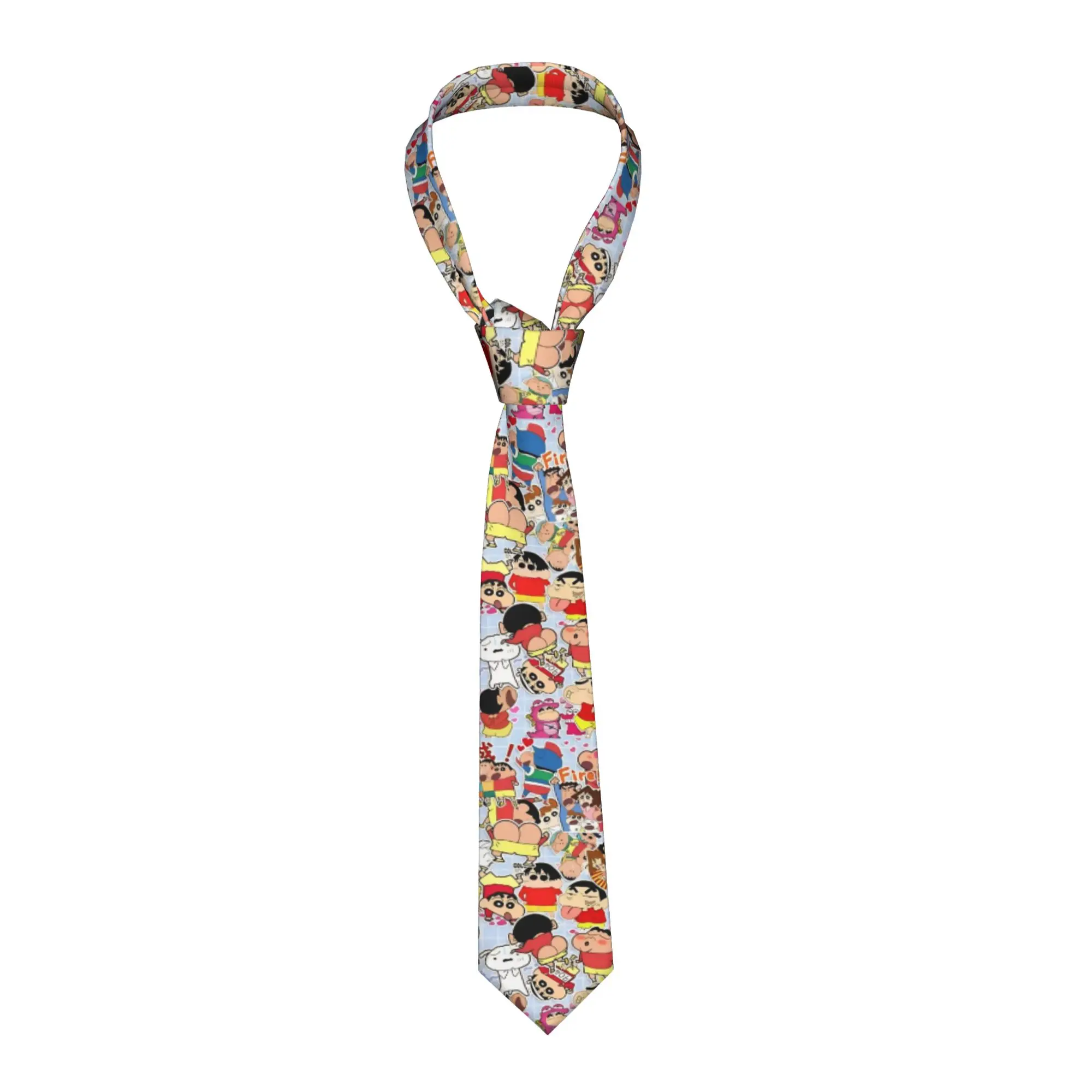 Shinchan Family and Friends Necktie Unisex Casual Polyester 8 cm Narrow Neck Tie  for Men Accessories Cravat Wedding Accessories