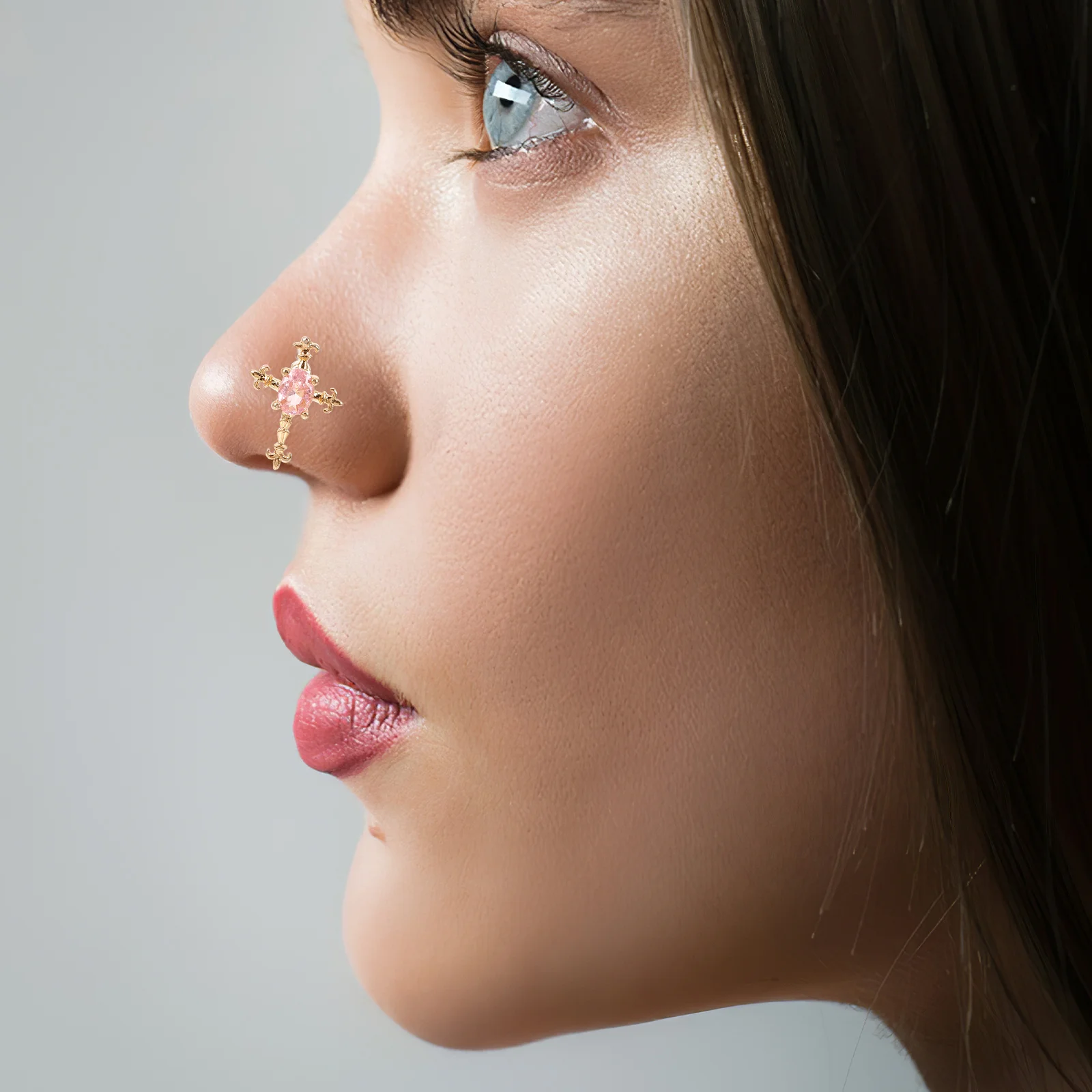 

5Pcs Metal Nose Studs Cross Design Simple Color Long-Lasting Nose Rings for Women Non-Rust Jewelry Comfortable Wear Trendy