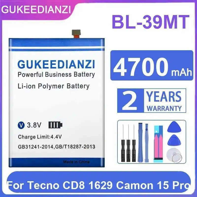 

For Tecno CD8 1629 Camon 15 Pro Mobile Phone Battery BL-39MT Safe 4700mAh Reliable Replacement