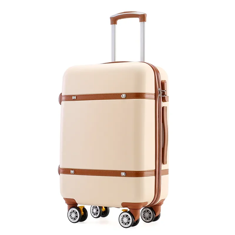 Ensemble de bagages à roulettes pour femmes, valise de voyage BLOLock, sac à cosmétiques universel, ensemble de bagages à roulettes rétro, mode, 2 pièces