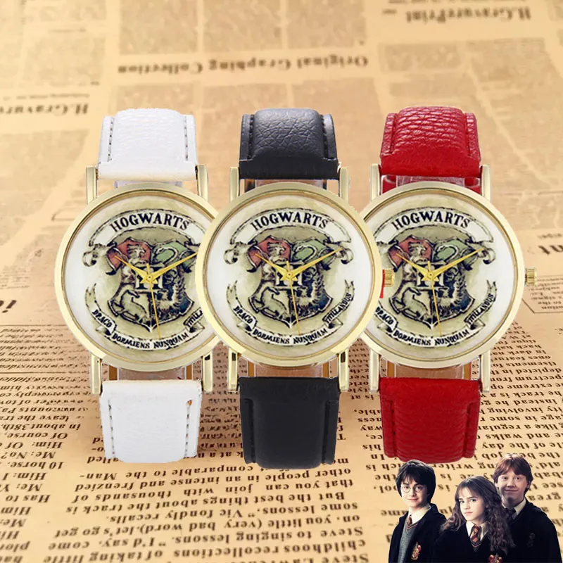 Harried Hogwarts Watch Classic Potters Movie Academy of Magic Badge Casual Quartz Watch Boys Girls Children Toy Birthday Gift