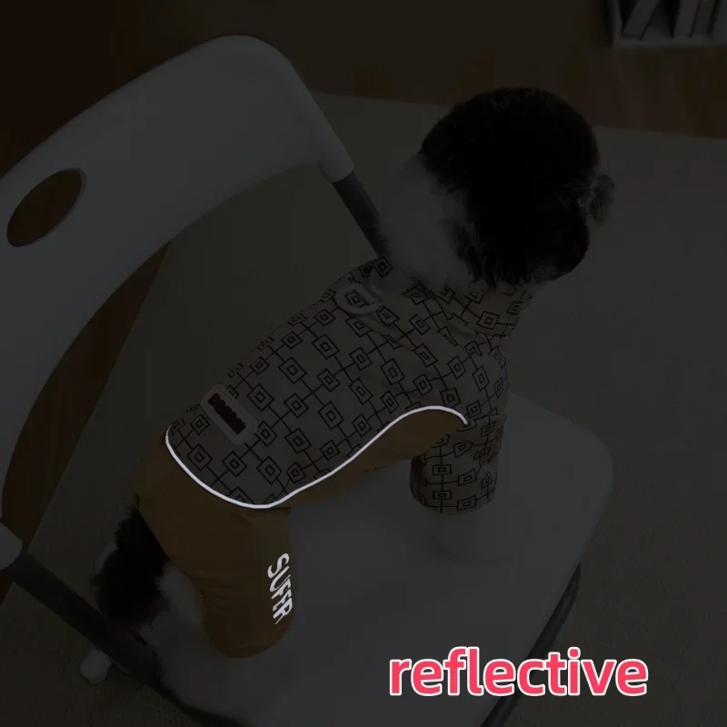 الكلب أسفل سترة ملابس الحيوانات الأليفة للكلاب المتوسطة الصغيرة القط شتاء دافئ الصوف معطف سميك جرو يندبروف عاكسة بذلة وزرة