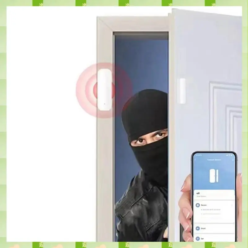 2025 Tuya Wifi Smart Door Window Sensor Home Rilevatore magnetico per porte interne compatibile Withalexa e Google Home Nero, Tuya Wifi Sm