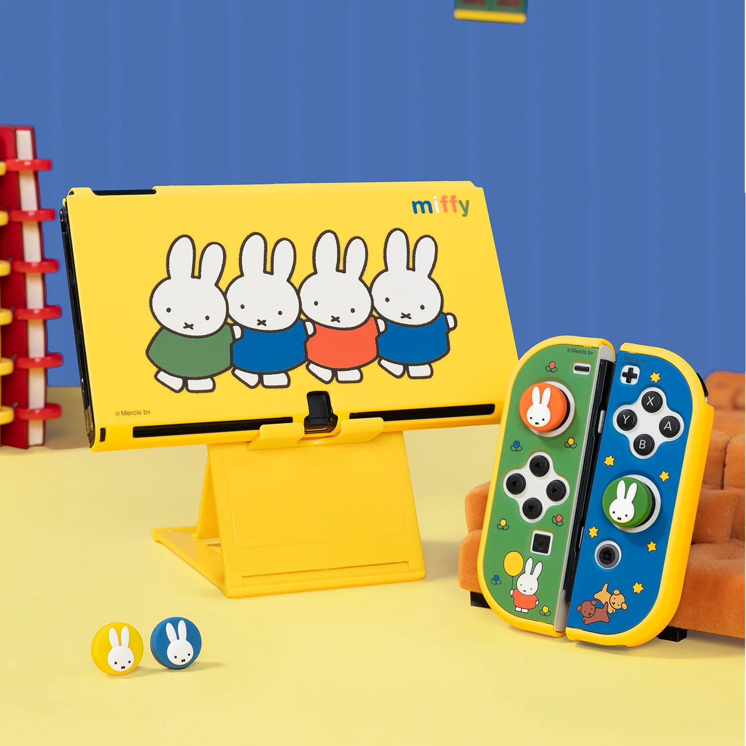 Miffy Switch Oled Ns2 Protective Case With Joy Con Thumb Grip Caps Anti Drop Colorful Gaming Accessories Protective Case - view 2