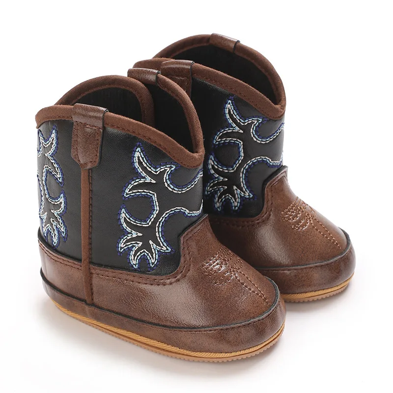

Fashionable Popular Baby Shoes Western Denim Midsole Boots Spring Autumn Anti Slip Casual Walking Shoes