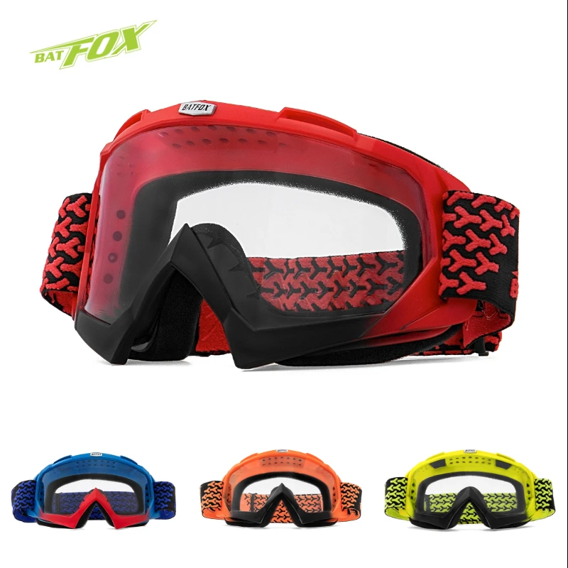 BATFOX Motocross Glasses Adjustable Motorcycle Goggles Dustproof Off-road Full Face Protective Motorbike Skiing Goggles