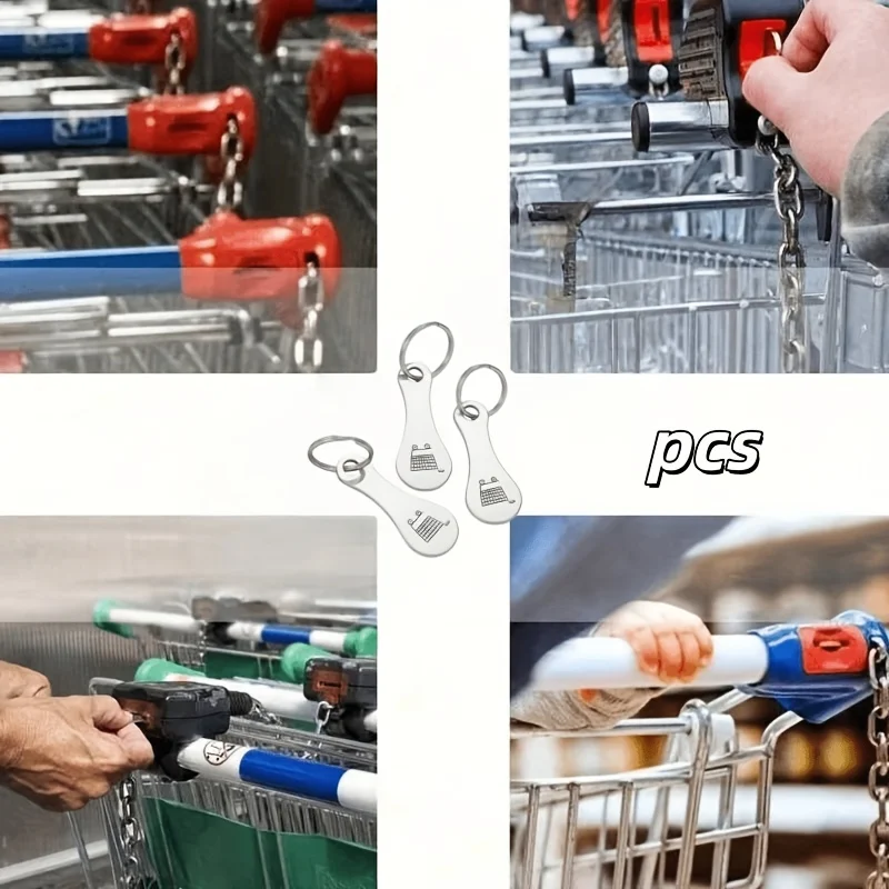 2pcs Shopping Cart Token Keychain with Shopping Case, Supermarket Trolley Unlocking Tool, Shopping Cart Token, Suitable for Unlocking and Releasing Supermarket Trolleys, Portable and Reusable, Supermarket Accessory, Compact and Sturdy Construction view 6