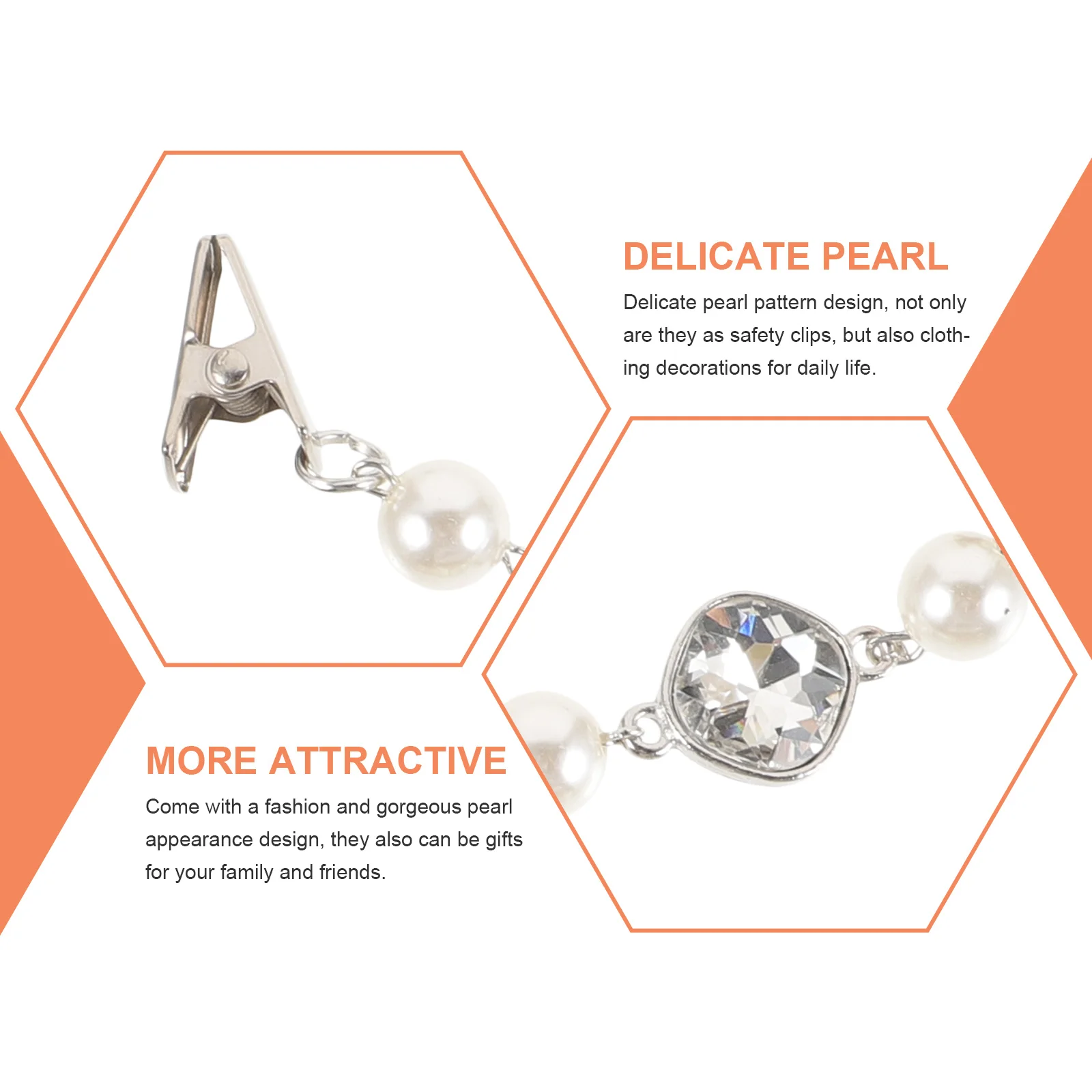 

4pcs Vintage Sweater Pearl Gorgeous Cardigan Brooch Shawl Clips Coat Clips Clothing Accessories Fashion Pearl Clip