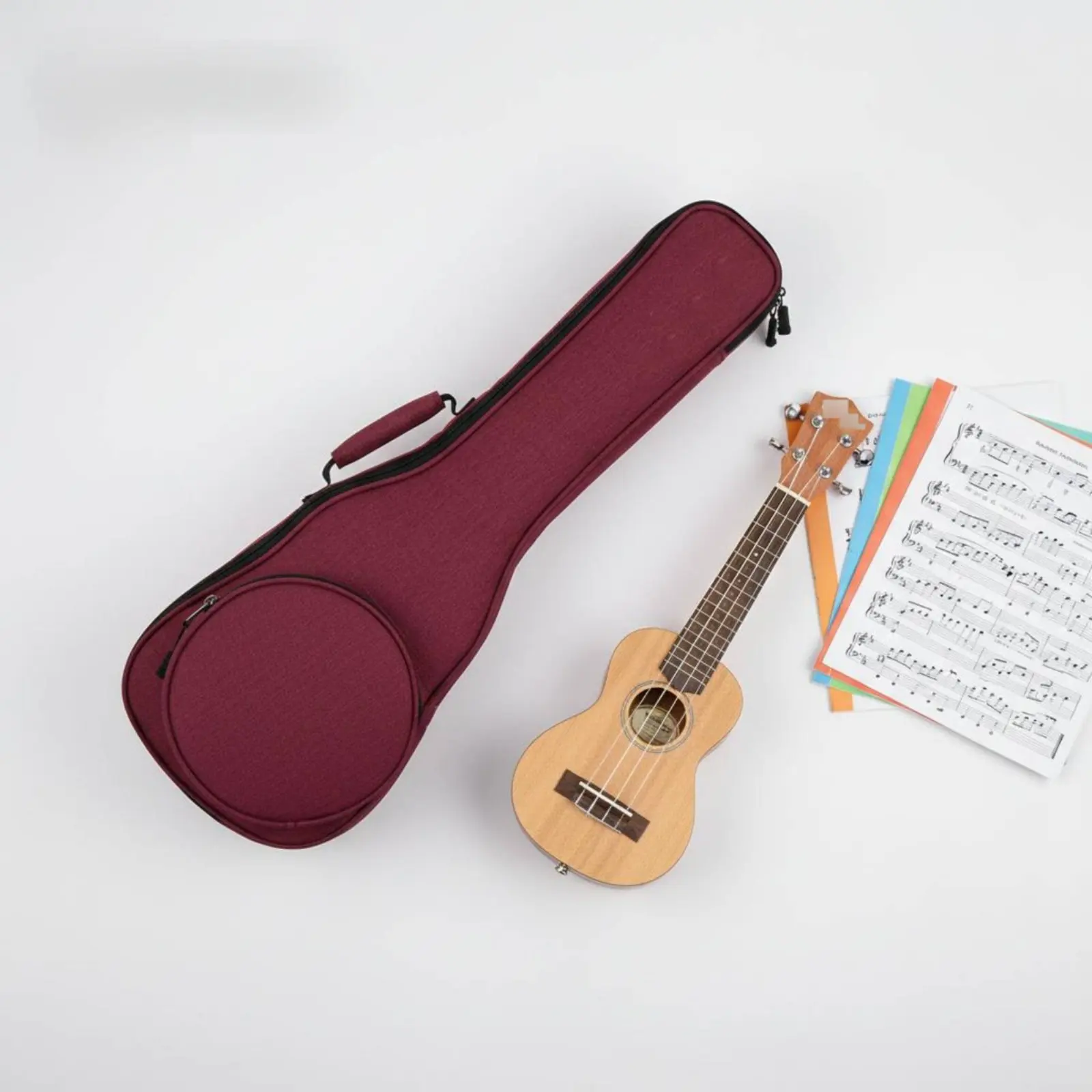 

Водонепроницаемая сумка для укулеле, легкая сумка для укулеле, аксессуар для музыкальных инструментов, прочный дизайн с круглым карманом для хранения