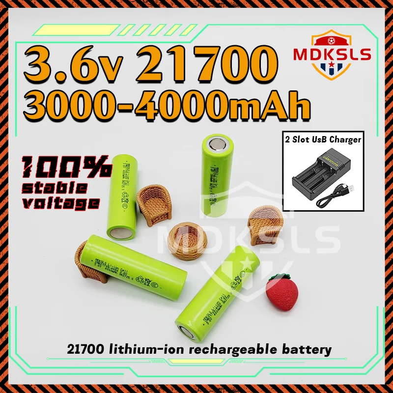 Nuevo 21700 3,6 V 3000-4000mah cargador de batería recargable 10C descarga destornillador eléctrico herramienta batería farola Solar