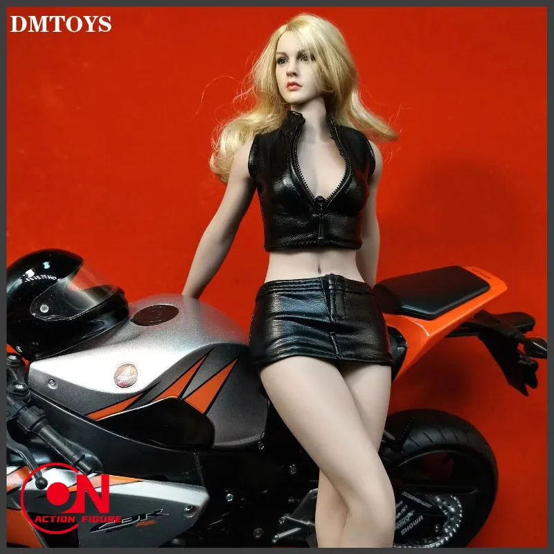 

In Stock 1/6 Scale Female Sexy Locomotive Leather Tops Skirts Set Model Fit 12-inch TBL PH Soldier Action Figure Body Dolls