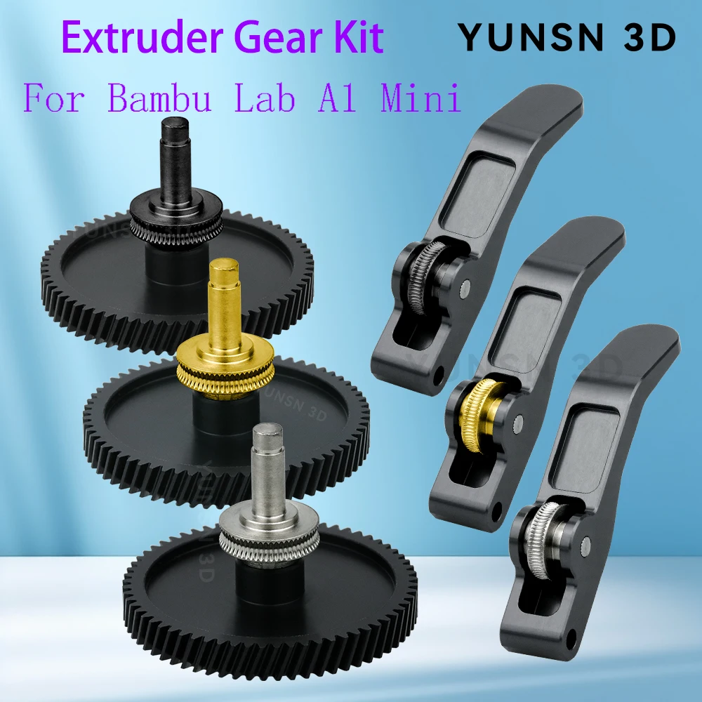 Extruder Gear Kit for Bambu Lab A1 Mini 3d Printer Nanocoated Hardened Steel Extrusion Head Gear 3D Printer Accessorie Parts