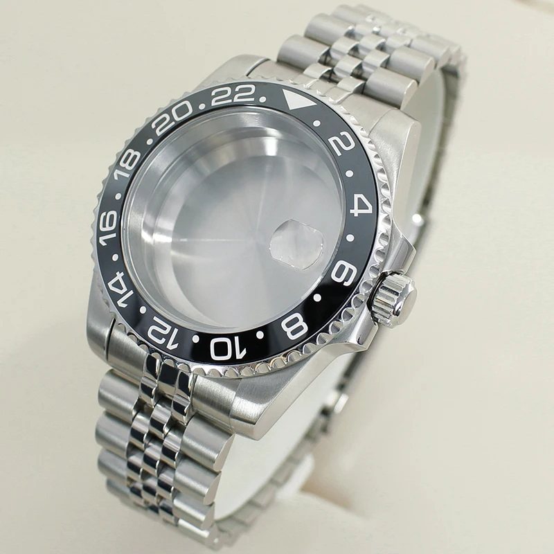 

40mm 200M Diving Cases For NH35 NH36 nh34 GMT nh70 nh72 8215 2824 Movt Watch Case Jubilee Bracelet Sapphire Glass Slide Buckle