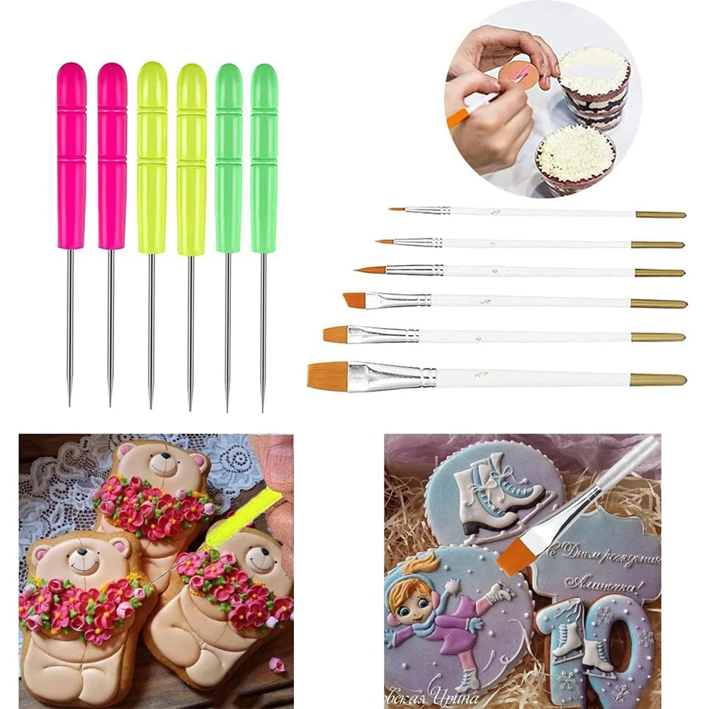 AB13-Cookie Decorating Kit,Round Cookie Turntable Decorating,Cookie Fondant Brush Icing Tool Cookie Turntable Decorating