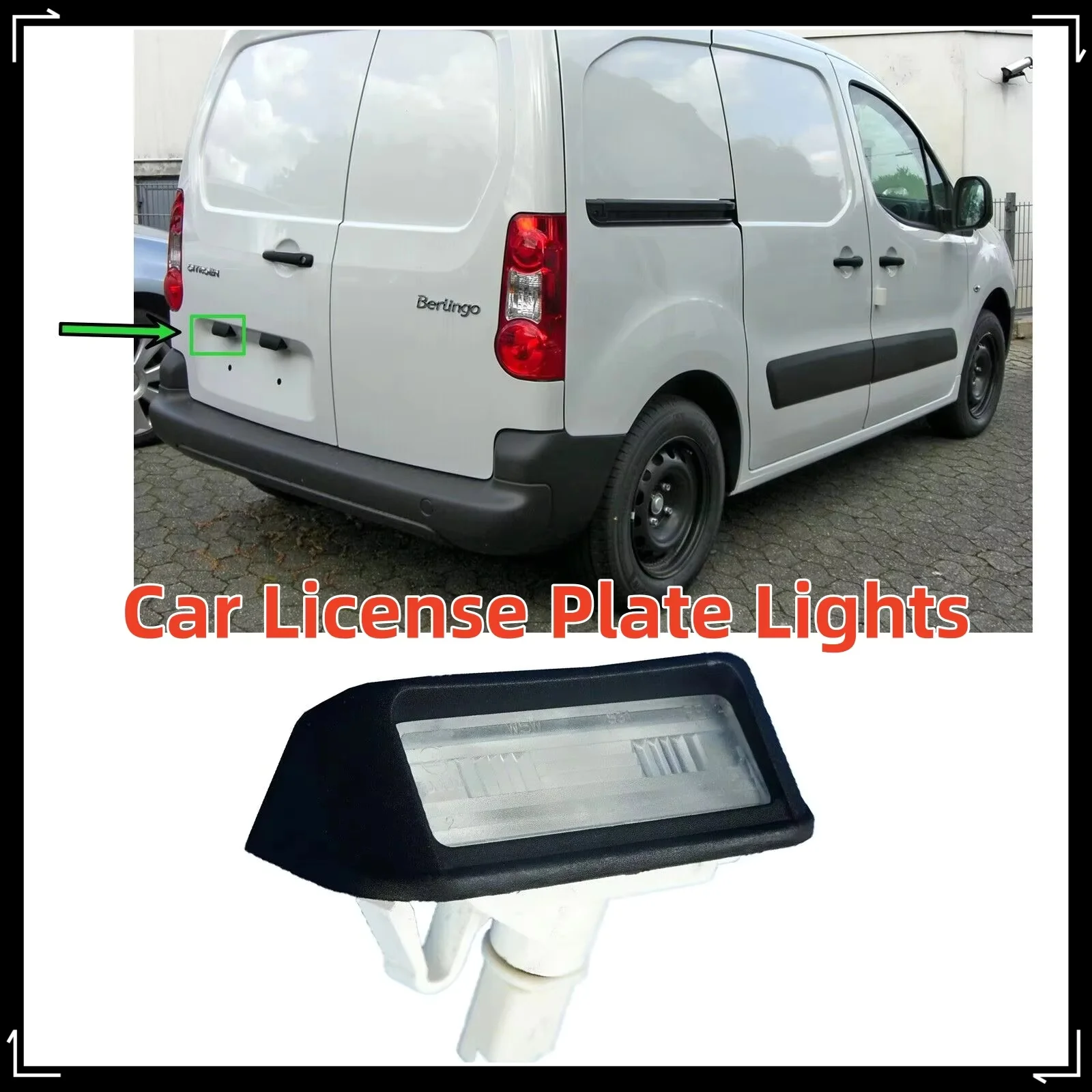 

6340G7 Car License Plate Lights Accessories For Citroen Berlingo Peugeot Partner Expert Number Plate Lamp Signal Lamp