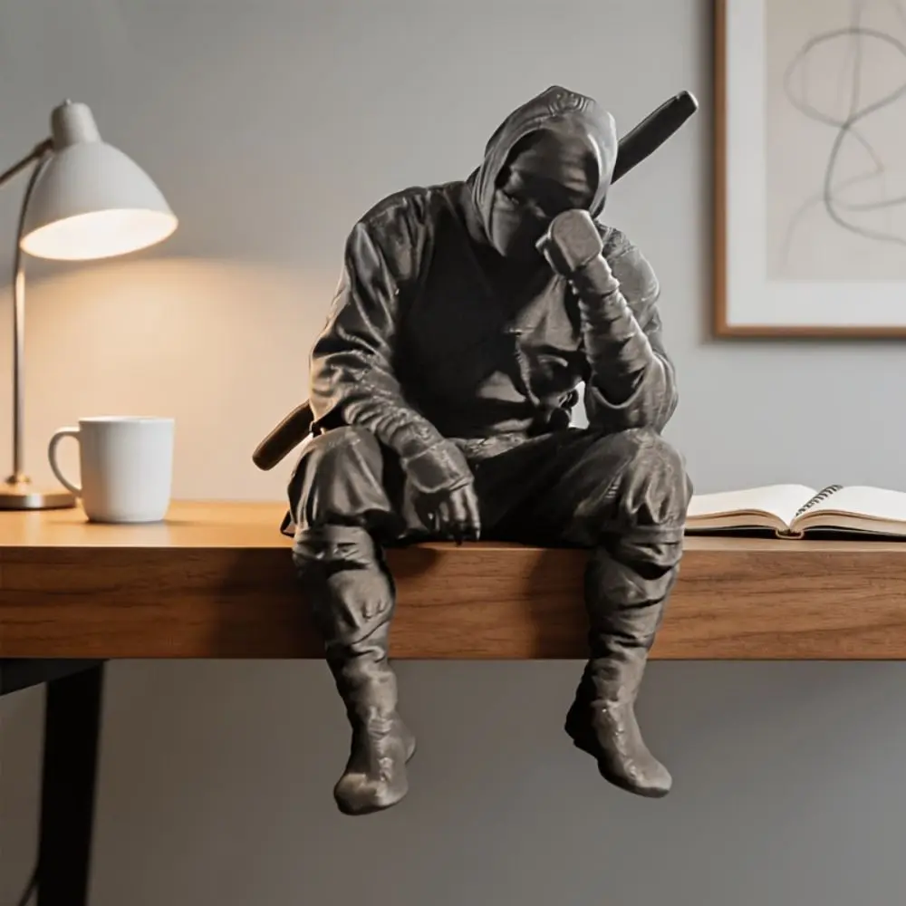 Креативная 3D-печатная фигурка ниндзя в японском стиле, сидящий воин, забавная статуэтка самурая, подарок