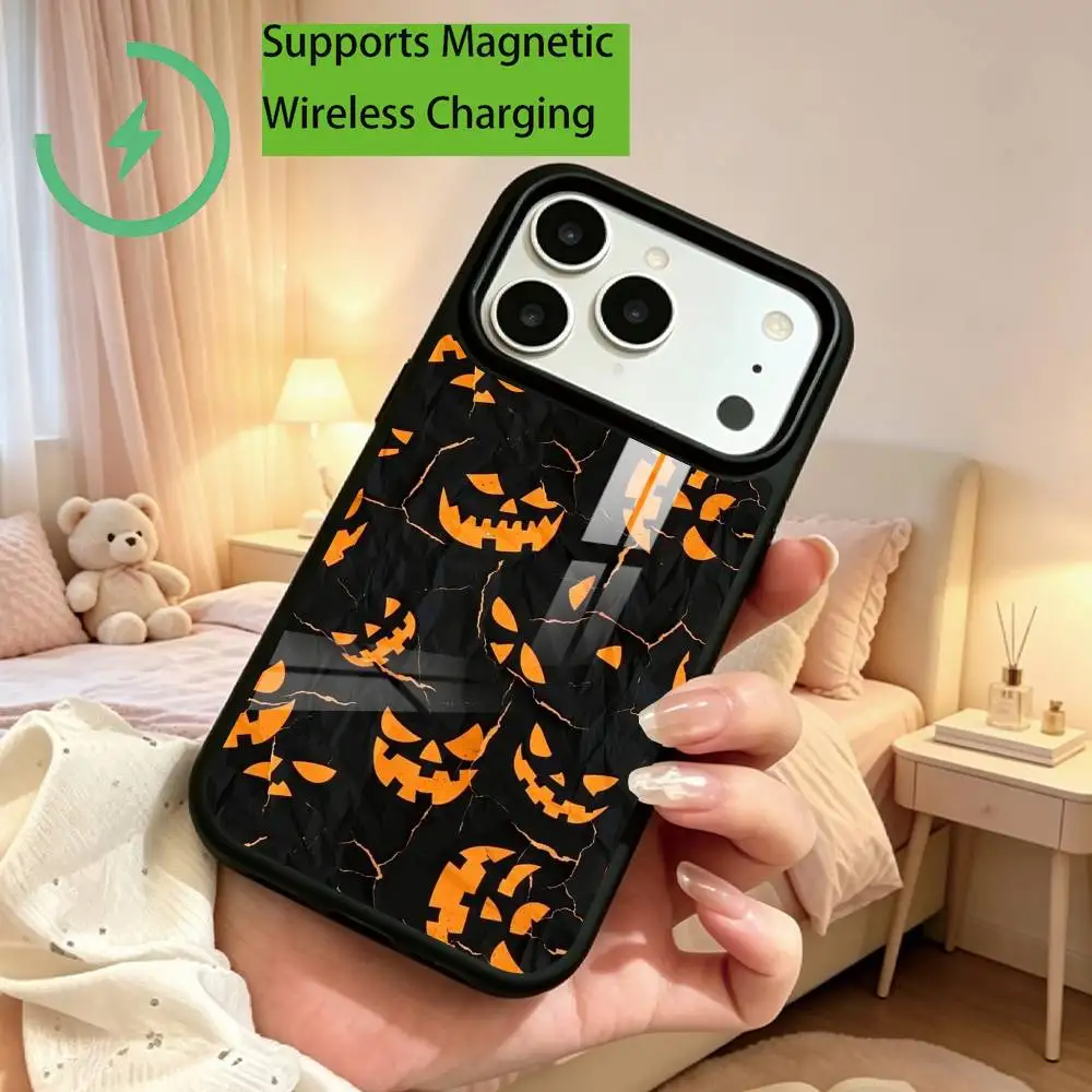 H-Halloween Theme Art  Phone Case For iPhone17,16,15,14,13,12,11 Plus,Pro Compatible with magnetic wireless charging Gift