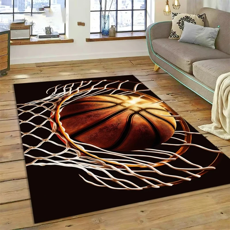 Basketball Court Frame Cartoon Rug Carpet for Living Room Home Decor Bedroom Non-slip Sofa Floor Mat Gifts Bedside Area Rugs