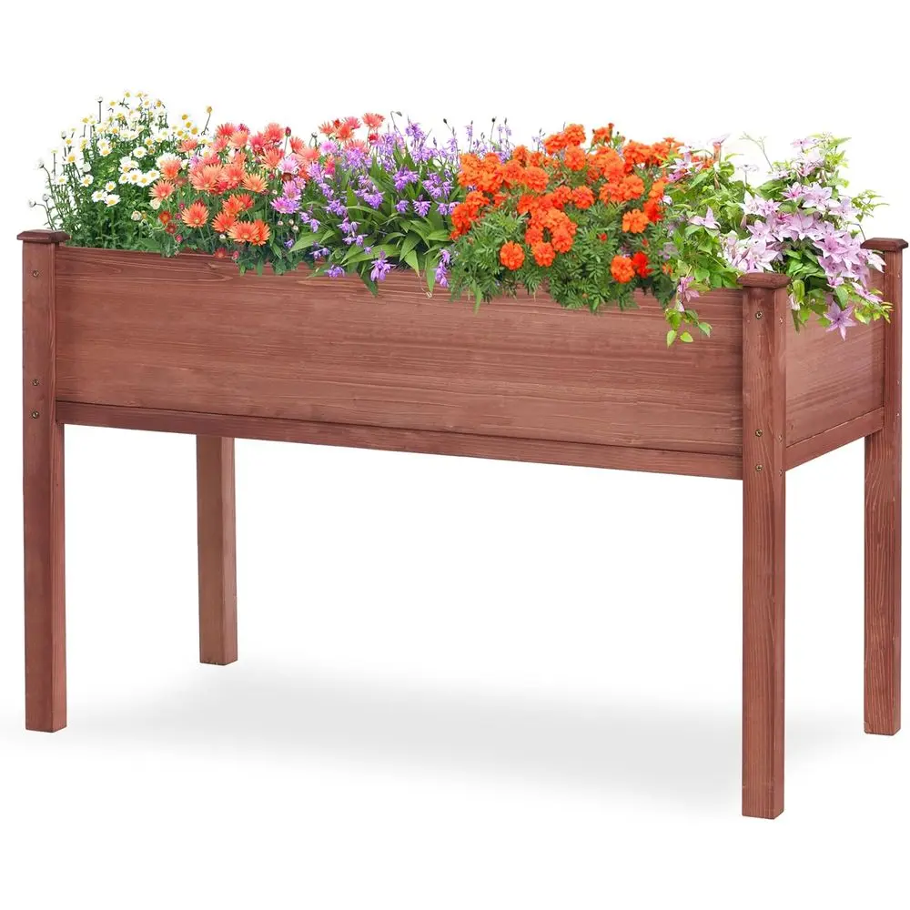 

48x24x30 Solid Wood Raised Garden Bed with Legs for Outdoor, Patio, or Balcony