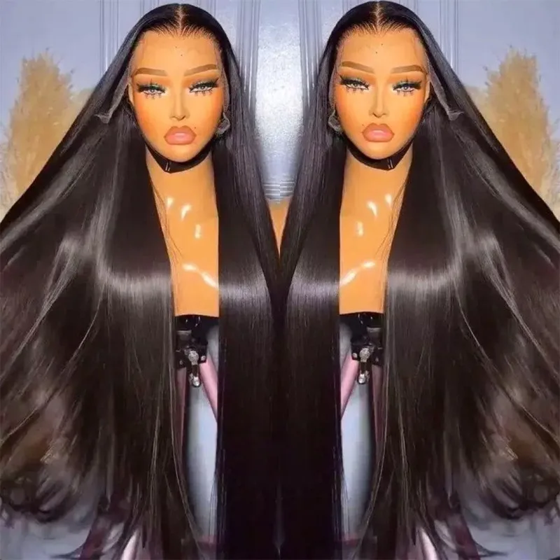 Wig real hair long straight hair curly hair real  lace headgear 5x5 13x4 headgear 40inch