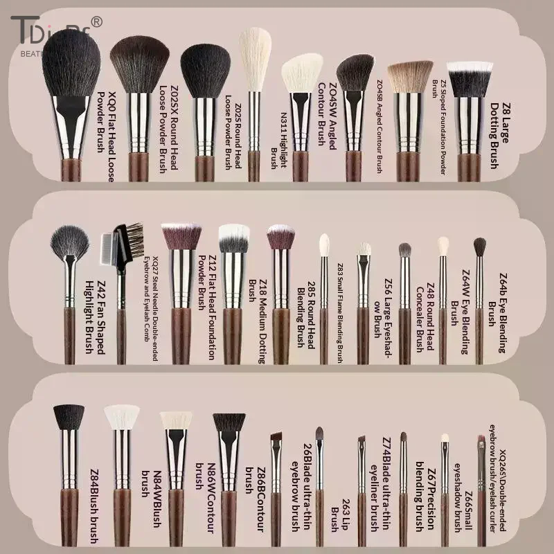 Animal Hair Makeup Brush Complete Lip Brushes Eyeshadow Brush Soft Makeup Brush Beauty Tools Foundation Powder Contour Smudge
