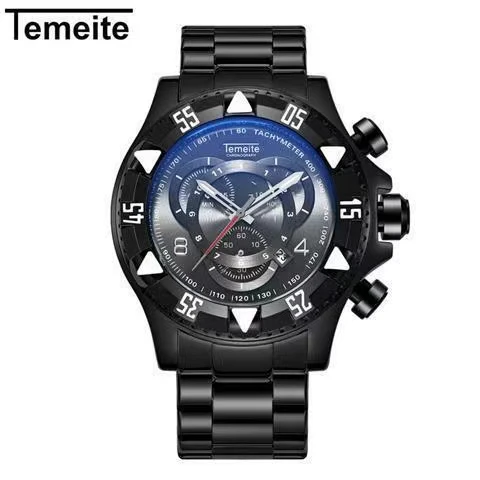 men\'s military watch large dial fake three-eye luminous hands sports men\'s cross-border watch