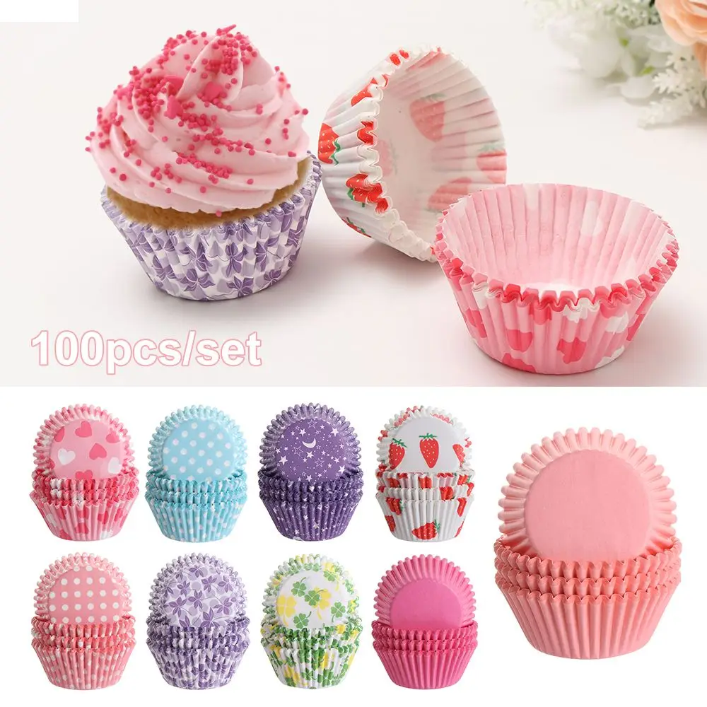 100Pcs Cupcake Candy Colors Muffin Boxes Wrapper Paper Baking Cups Cake Decorating Tools Party Festival Birthday Supplies Hot!